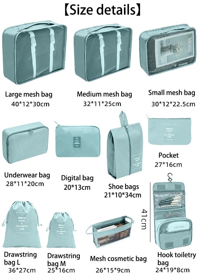11 Set Packing Cubes for Suitcases, Travel Essentials for Carry on, Luggage Organizer Bags Set for Travel Accessories , Black
