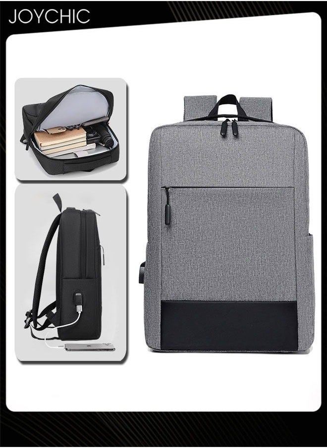 15.6 Inch Business Multifunction Laptop Backpack Durable Computer Bag Water Resistant Large Capacity School for Men Outdoor Work Travel Grey