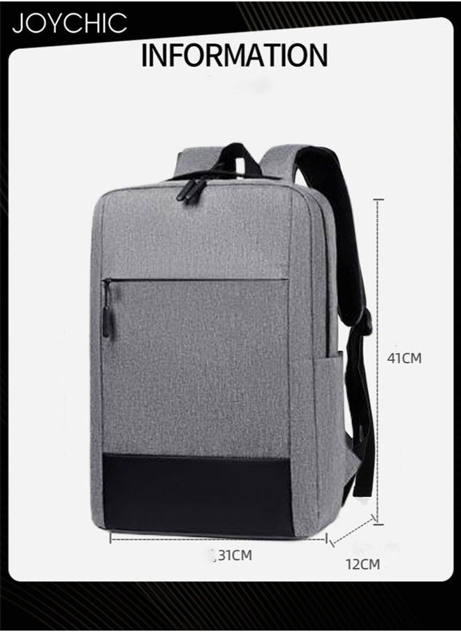 15.6 Inch Business Multifunction Laptop Backpack Durable Computer Bag Water Resistant Large Capacity School for Men Outdoor Work Travel Grey