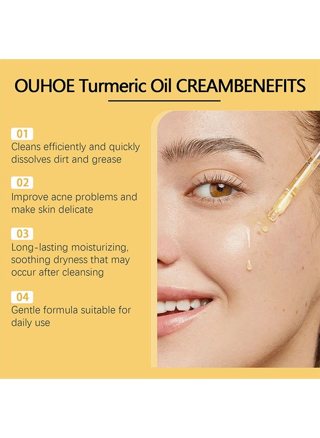 Turmeric Oil, Turmeric Dark Spot Correcting Serum Oil, Turmeric Repair Face Serum, Natural Turmeric Bright Skin Dark Spot Skin Care Moisturizing Repair Serum, Turmeric Oil for Face Dark Spots 30ml