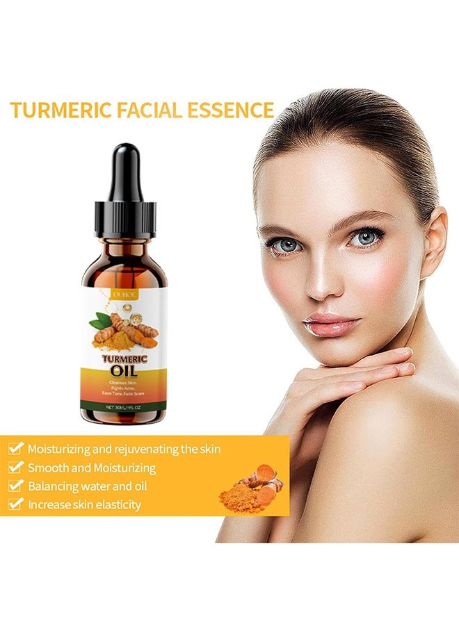 Turmeric Oil, Turmeric Dark Spot Correcting Serum Oil, Turmeric Repair Face Serum, Natural Turmeric Bright Skin Dark Spot Skin Care Moisturizing Repair Serum, Turmeric Oil for Face Dark Spots 30ml