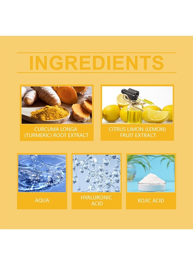 Turmeric Oil, Turmeric Dark Spot Correcting Serum Oil, Turmeric Repair Face Serum, Natural Turmeric Bright Skin Dark Spot Skin Care Moisturizing Repair Serum, Turmeric Oil for Face Dark Spots 30ml