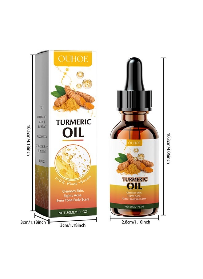Turmeric Oil, Turmeric Dark Spot Correcting Serum Oil, Turmeric Repair Face Serum, Natural Turmeric Bright Skin Dark Spot Skin Care Moisturizing Repair Serum, Turmeric Oil for Face Dark Spots 30ml