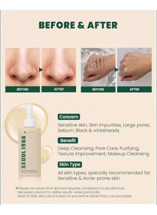 K-SECRET SEOUL 1988 Cleansing Oil : Pine Cica 1% + Probiotics 200 ml