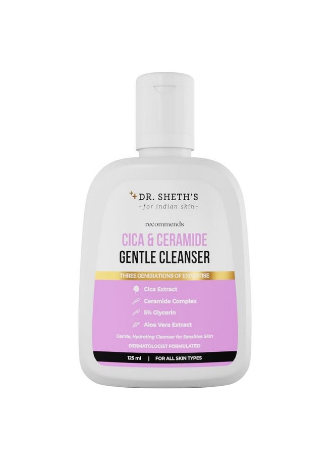 Cica & Ceramide Gentle Cleanserhydrating Face Wash For Normal Dry & Sensitive Skinwith 5% Glycerin & Aloe Veraface Wash For Men & Women125Ml