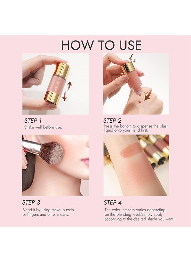 Liqud Blush,Dropper Liquid Blusher , Soft Matte Finish Cream Blush Liquid Blush Cream Blush Makeup Lightweight, Smooth Brightening Rouge #05