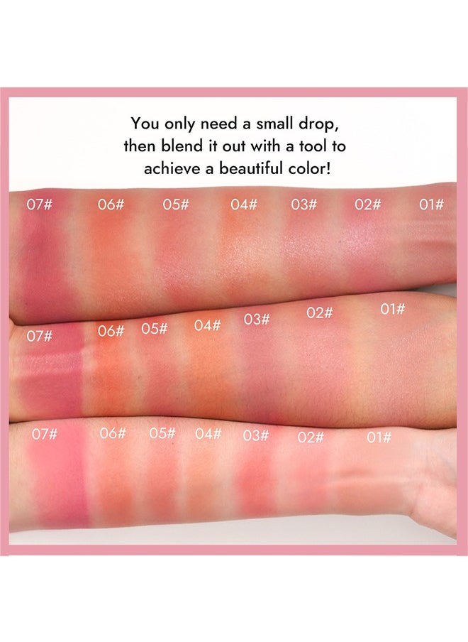 Liqud Blush,Dropper Liquid Blusher , Soft Matte Finish Cream Blush Liquid Blush Cream Blush Makeup Lightweight, Smooth Brightening Rouge #05