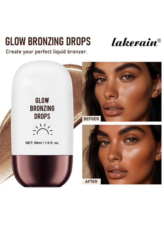 Glow Bronzing Drops,Super Glow Face Bronzing Drops, Liquid Bronzing Drops for Face & Skin, Natural Sun Kissed Bronzing Drops, Natural Glow Foundation Enhancer #04 Rich Bronze Glow