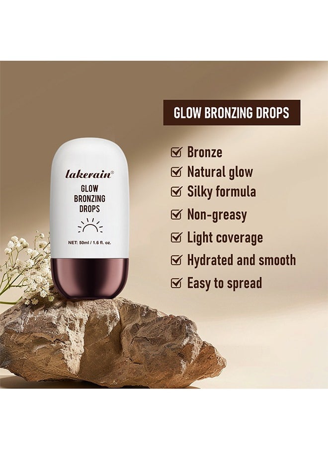Glow Bronzing Drops,Super Glow Face Bronzing Drops, Liquid Bronzing Drops for Face & Skin, Natural Sun Kissed Bronzing Drops, Natural Glow Foundation Enhancer #04 Rich Bronze Glow