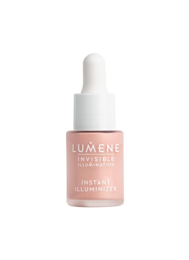Lumene Invisible Illumination Instant Illuminizer Rosy Dawn - Lightweight Hydrating Liquid Highlighter - Glowing Skin Makeup Highlighter for a Natural Radiance - Highlight Illuminator (0.5 Fl Oz)