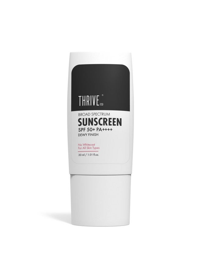 Water-Based Sunscreen | Broad Spectrum & Spf 50 Pa++++ | Uv A & Uv B Protection | With Dewy Finish | Sweat-Resistant, Non-Sticky & Highly Absorbant | For All Skin Types, Men & Women | 30Ml