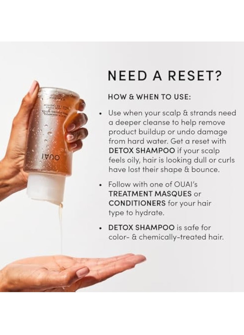 OUAI Detox Shampoo. Clarifying Cleanse for Dirt, Oil, Product and Hard Water Buildup. Get Back to Super Clean, Soft and Refreshed Locks. Free from Parabens, Sulphates and Phthalates (300ml)