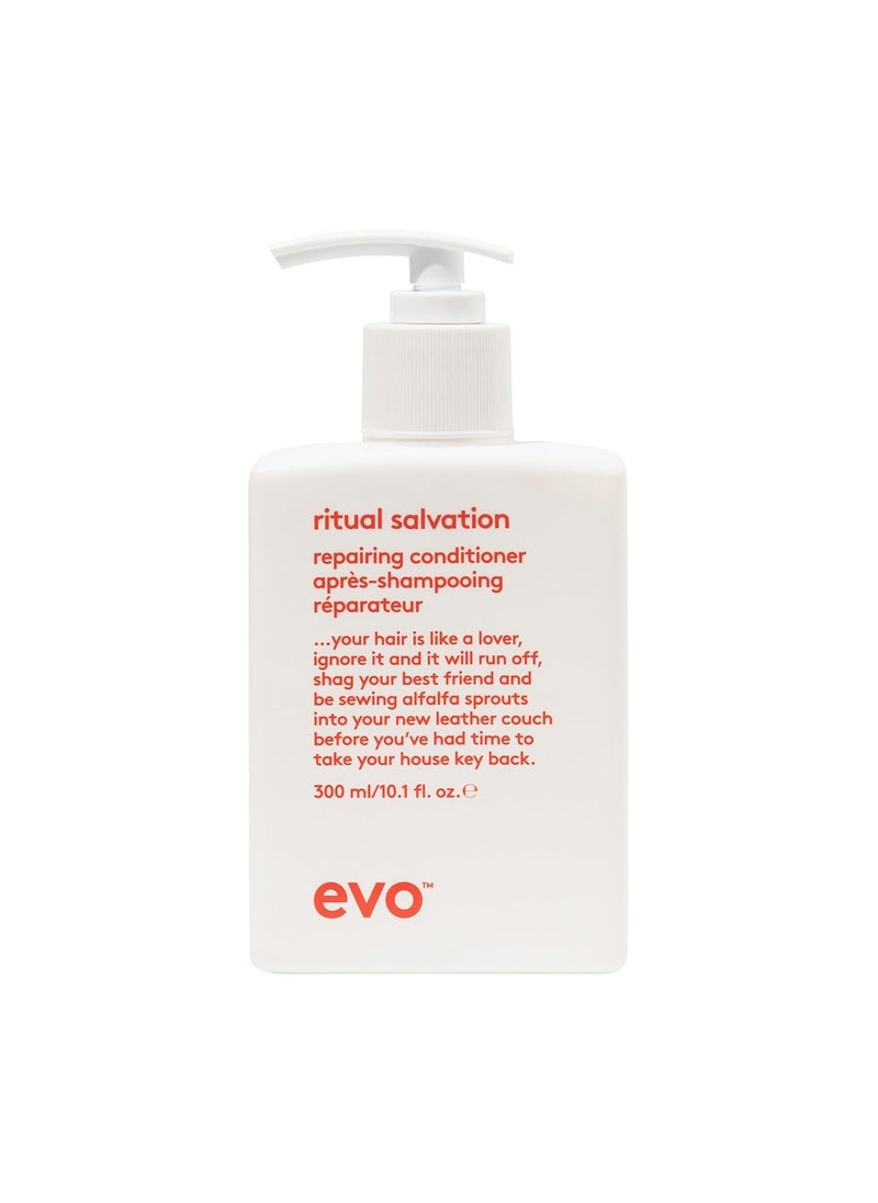 EVO Ritual Salvation Repairing Hair Conditioner  Treats Damaged  Brittle Hair Helps Reduce Breakage  Protects Color 300ml  101 Fl Oz