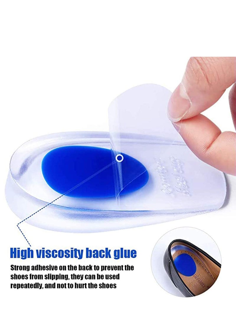 Gel Heel Cups Plantar Fasciitis Inserts  Silicone Heel Cup Pads for Bone Spurs Pain Relief Protectors of Your Sore or Bruised Feet Insole Gels Treatment 2 PCSRed `S`Blue 'L'