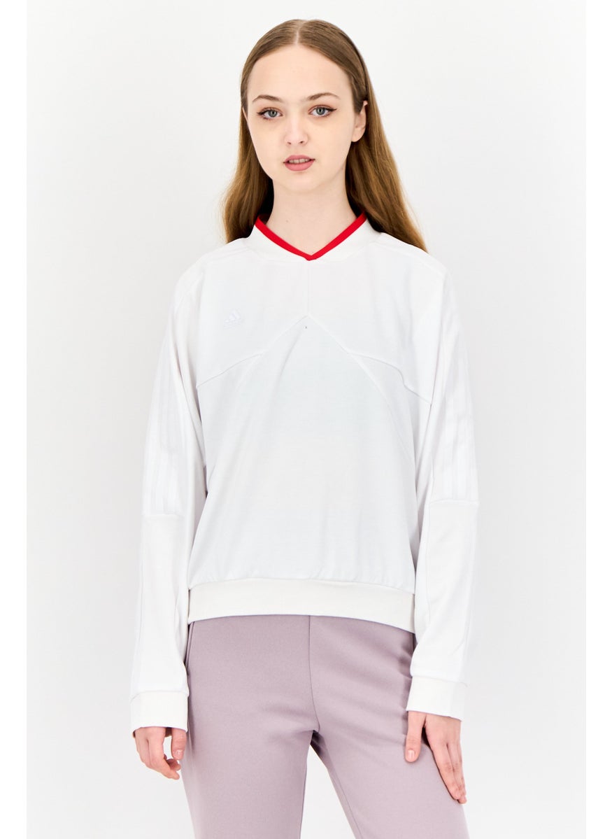 Women Sportswear Fit Long Sleeve Outdoor Sweatshirt, White