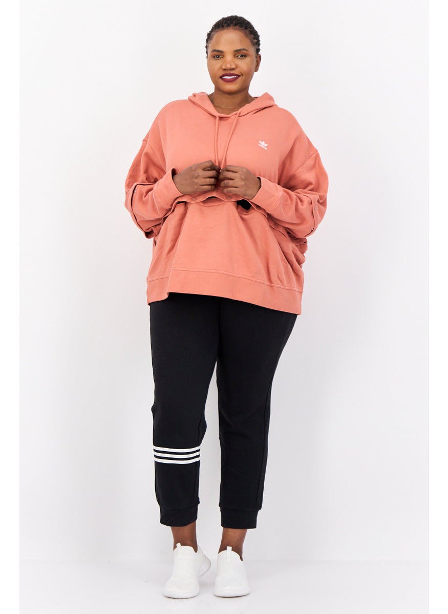 Women Plus Size Long Sleeves Training Hoodie, Pink