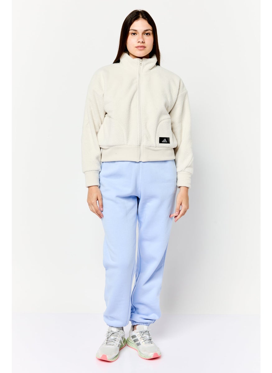 Women Sportswear Fit Long Sleeve Outdoor Sweatshirt, Beige