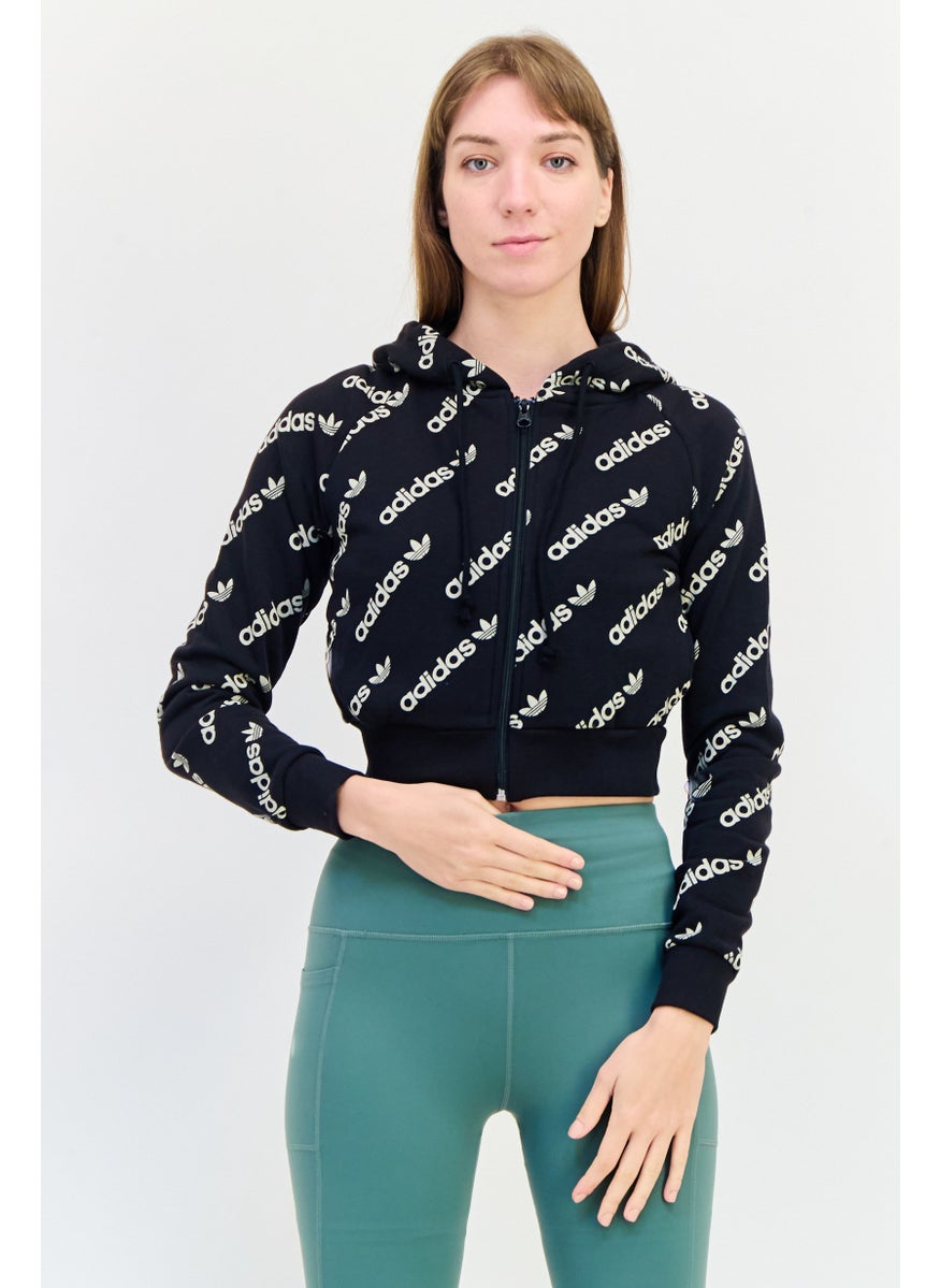 Women Sportswear Fit Long Sleeves Outdoor Hoodie, Multicolor