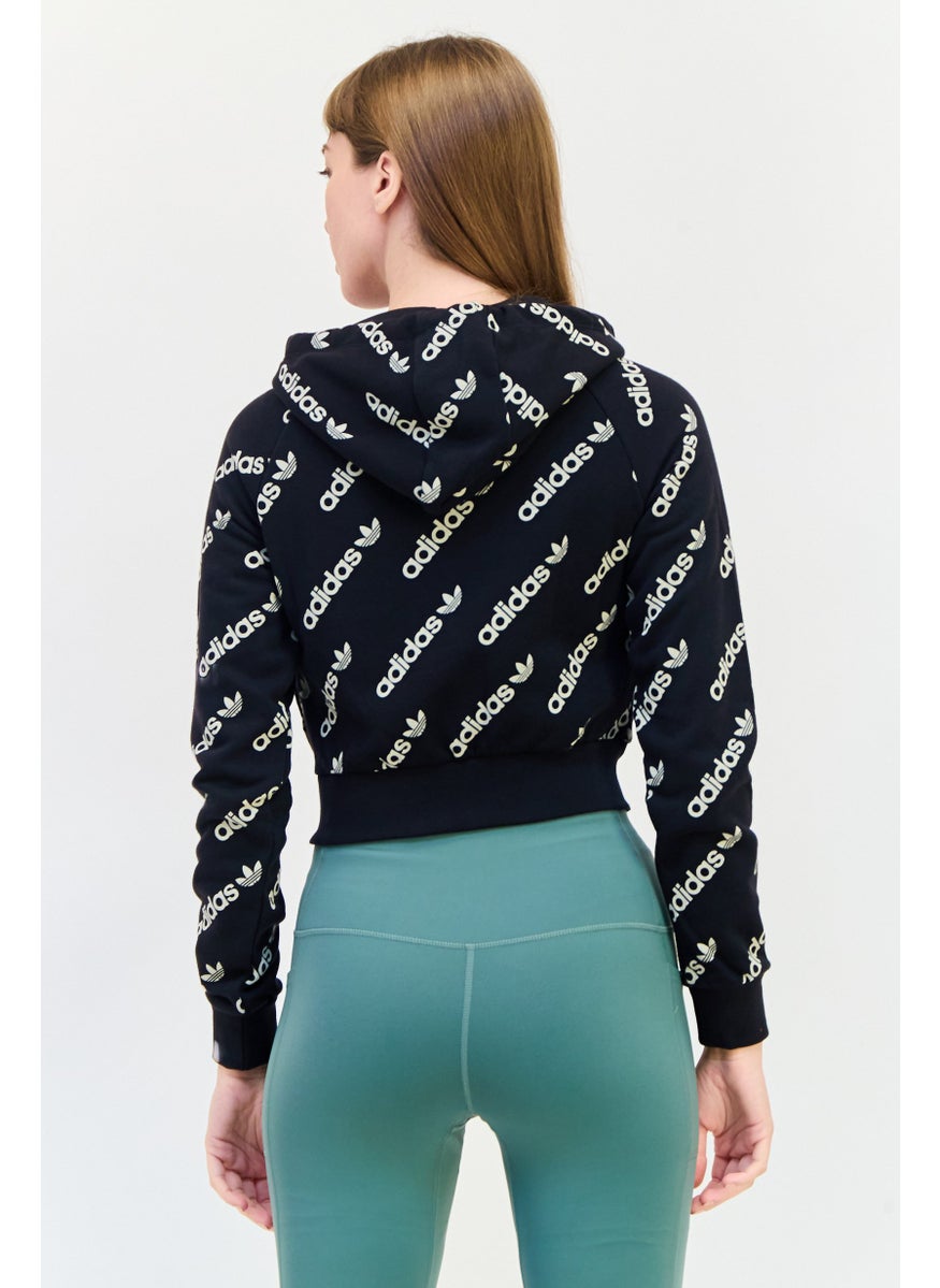 Women Sportswear Fit Long Sleeves Outdoor Hoodie, Multicolor