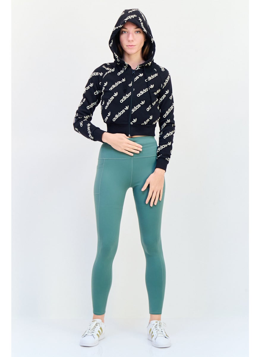Women Sportswear Fit Long Sleeves Outdoor Hoodie, Multicolor