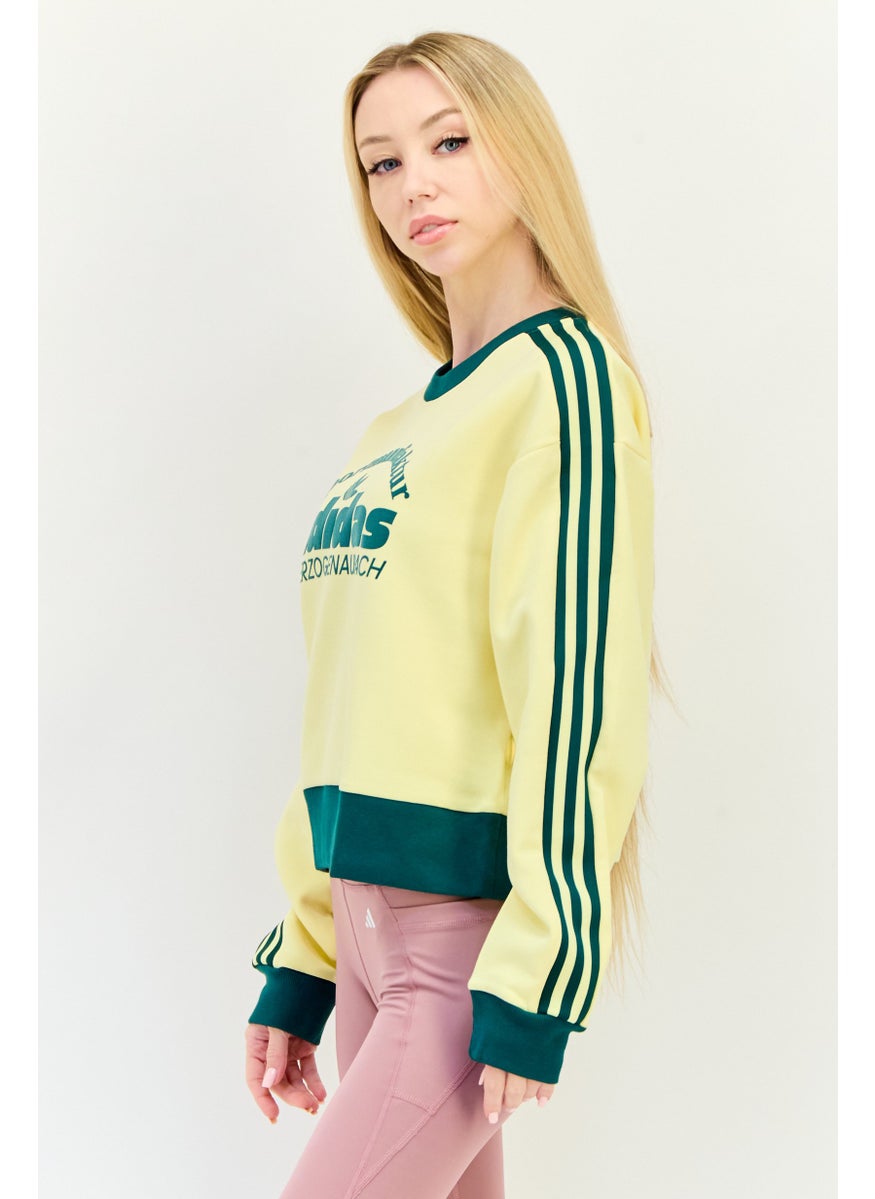 Women Sportswear Fit Long Sleeve Outdoor Sweatshirt, Yellow