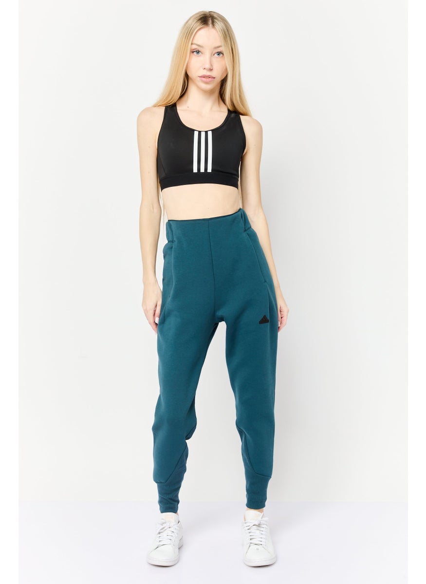 Women Sportswear Fit Pull On 7/8 Training Leggings, Teal Blue