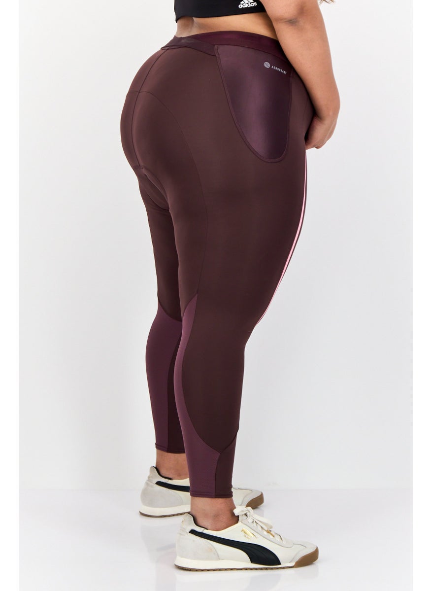 Women Plus Size Training Leggings, Dark Burgundy