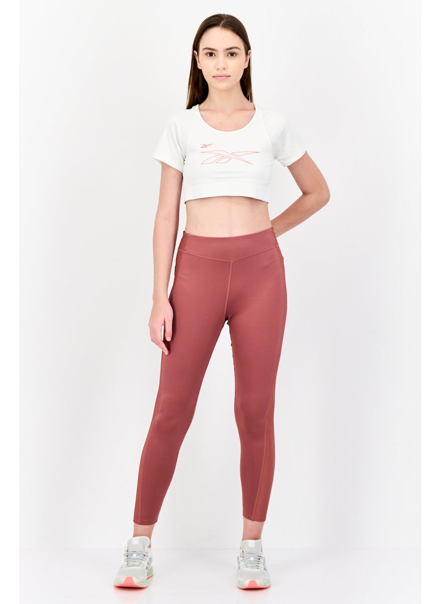 Women High Rise Sportswear Fit Yoga Leggings, Old Rose