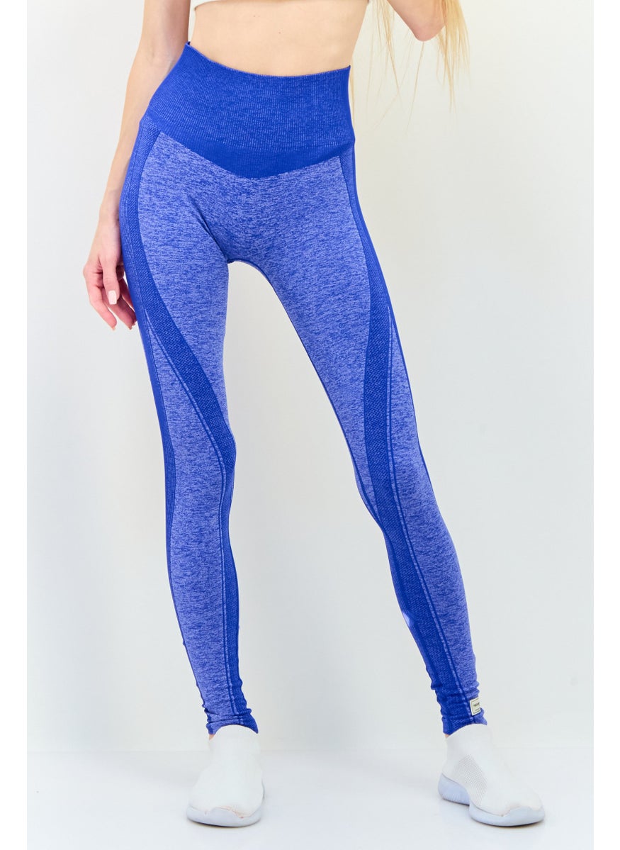 Women Textured 27 Inch Leggings, Royal Blue