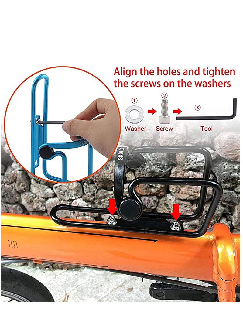 2 PCS Adjustable Bike Water Bottle Cage, Lightweight Aluminum Alloy Bicycle Water Bottle Holder for Most Bikes