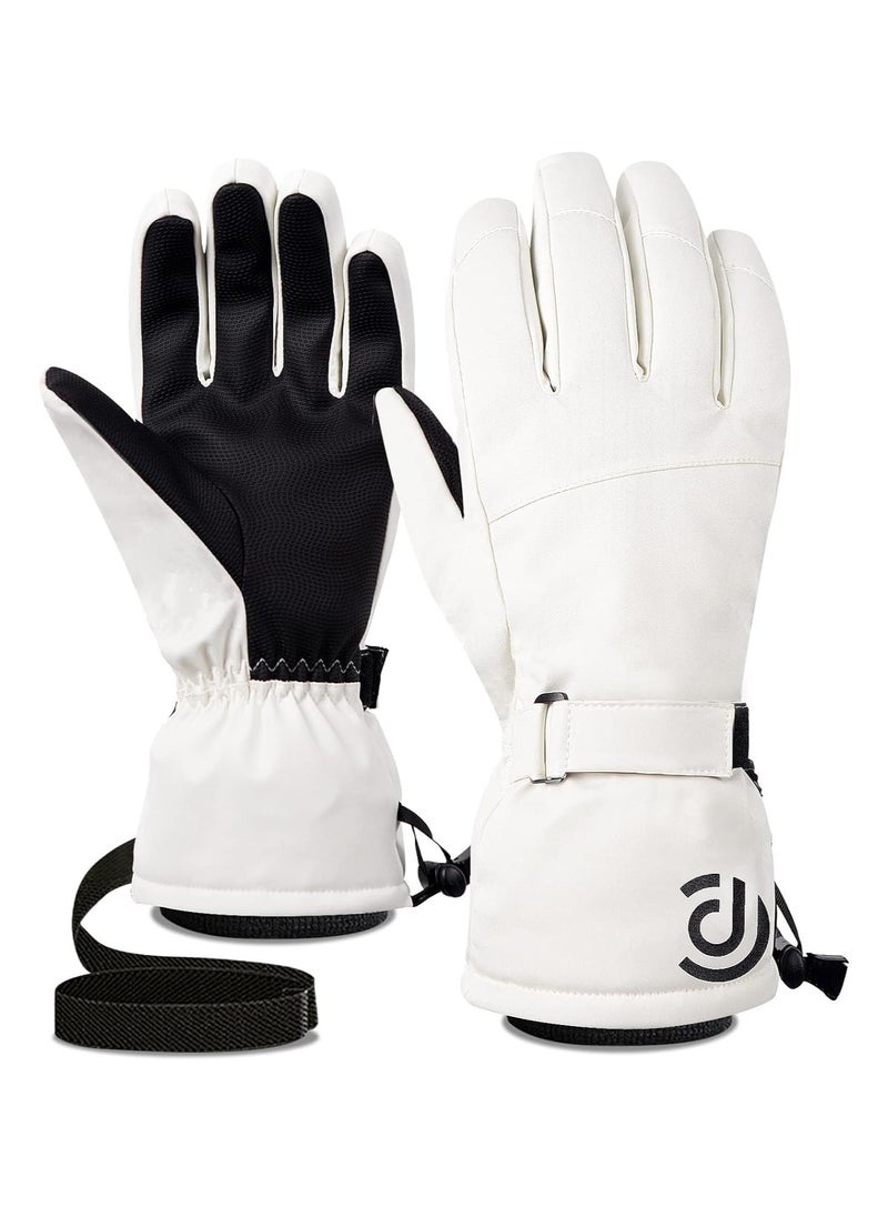Cycling Gloves, Bicycling Gloves, Anti Slip Shock Absorbing Men Women Winter Cycling Gloves Three Fingers Touch-Screen Fleece 100% Waterproof Winter Gloves