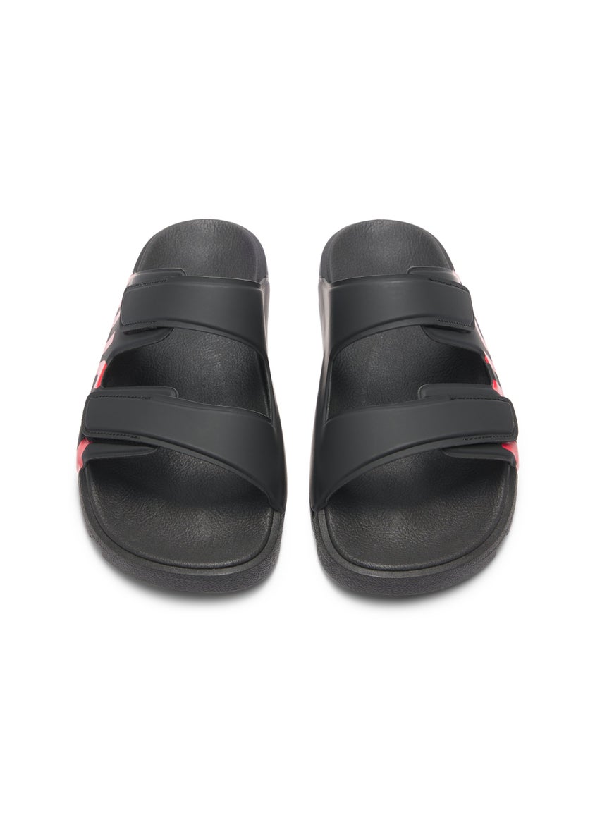 Logo sandals with double touch-closure straps