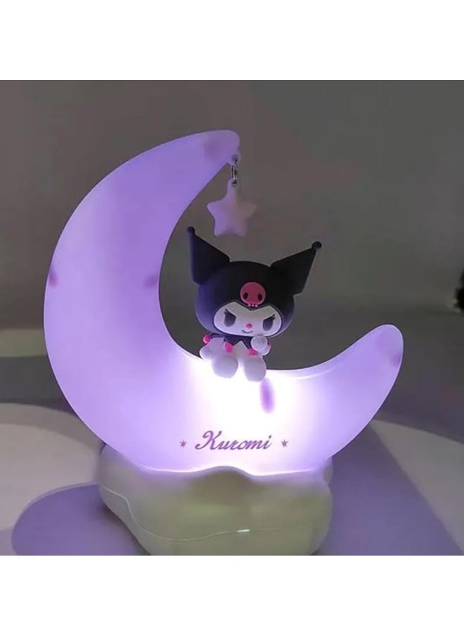 Cute anime character LED night light, Kuromi Cinnamoroll Melody Kawaii room night light, rechargeable desk shelf ornament bedside light
