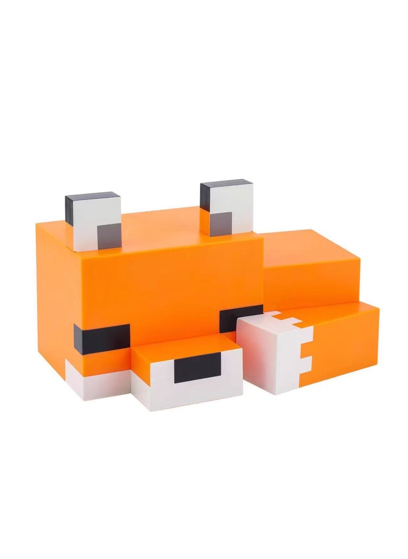Minecraft Cute Fox Night Light, soft orange glow, officially licensed Minecraft decoration and table lamp for playrooms or kids and teens bedrooms