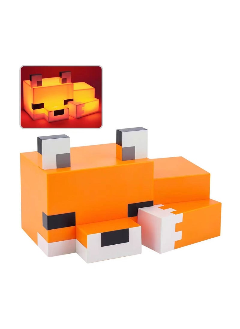 Minecraft Cute Fox Night Light, soft orange glow, officially licensed Minecraft decoration and table lamp for playrooms or kids and teens bedrooms