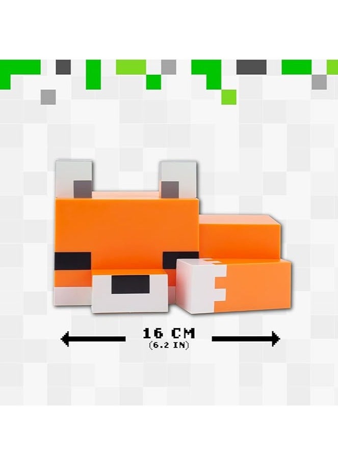 Minecraft Cute Fox Night Light, soft orange glow, officially licensed Minecraft decoration and table lamp for playrooms or kids and teens bedrooms