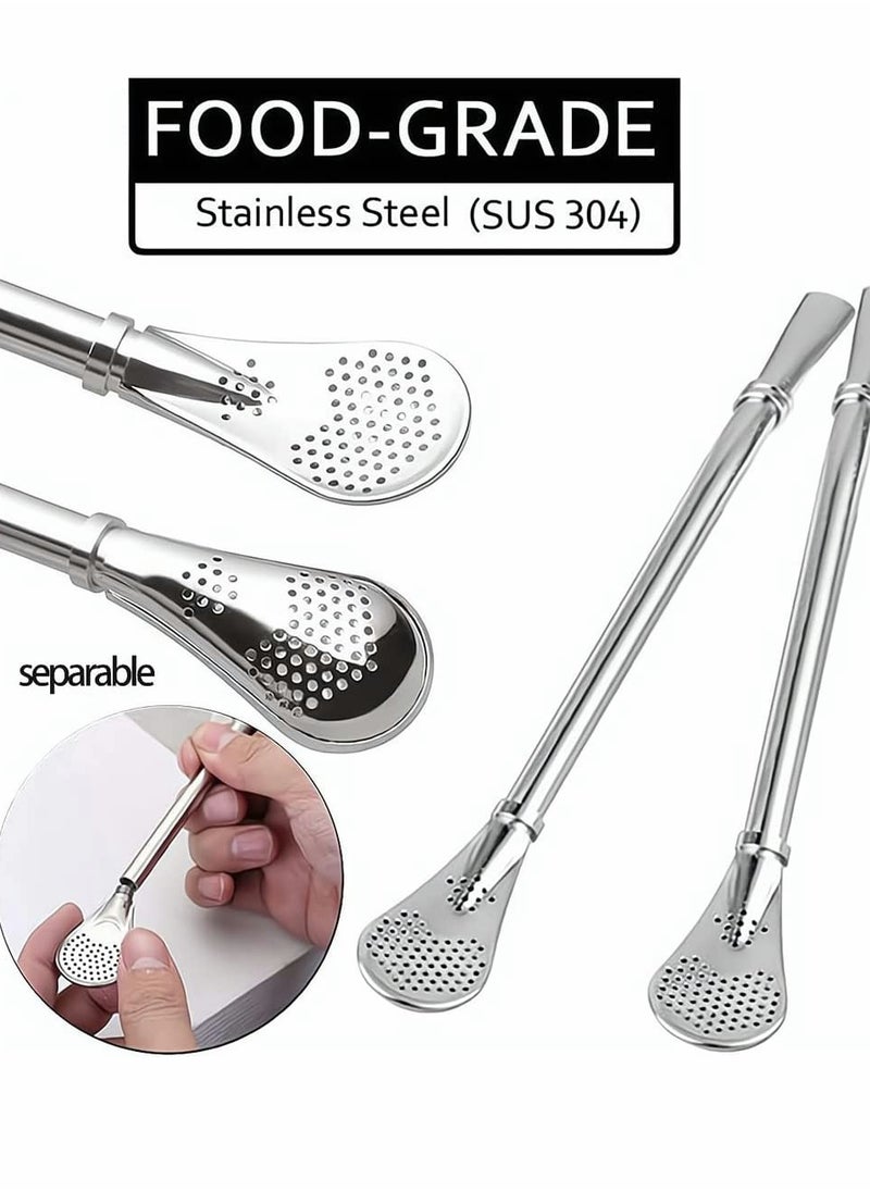 Double Walled Stainless Steel Yerba Mate Tea Cup 230ml with Bombilla Straw Suitable for Loose Leaf Tea Enjoyment