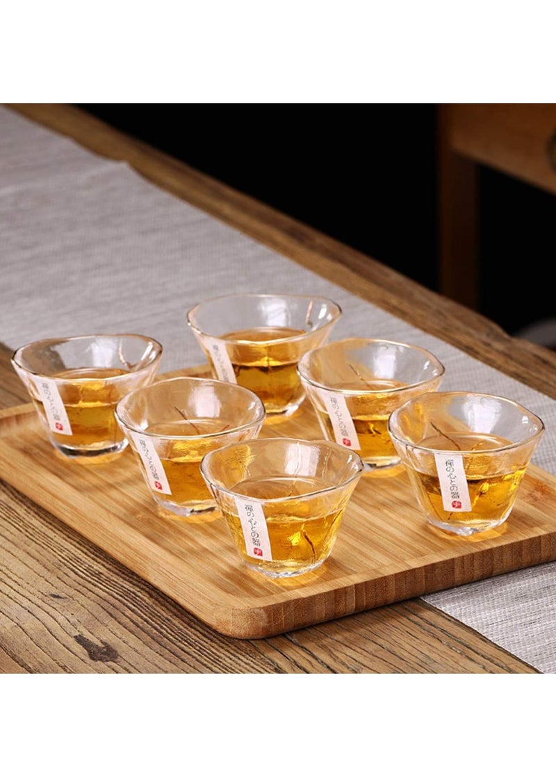 Glass Sake Cups Heat Resistant Tea Cup Elegant Sake Shot Cups Serving Healthy and Transparent Glass Material Ideal for Cold Sake Tea Various Beverages Great for Parties and Weddings 4Pcs