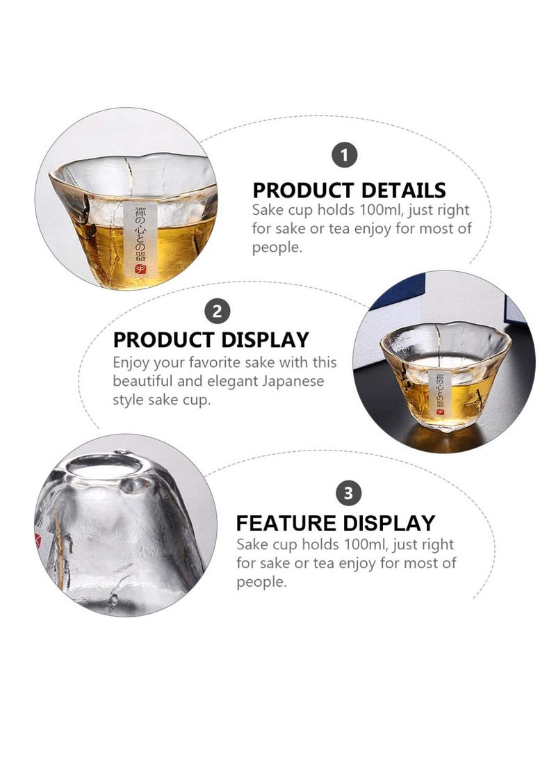 Glass Sake Cups Heat Resistant Tea Cup Elegant Sake Shot Cups Serving Healthy and Transparent Glass Material Ideal for Cold Sake Tea Various Beverages Great for Parties and Weddings 4Pcs