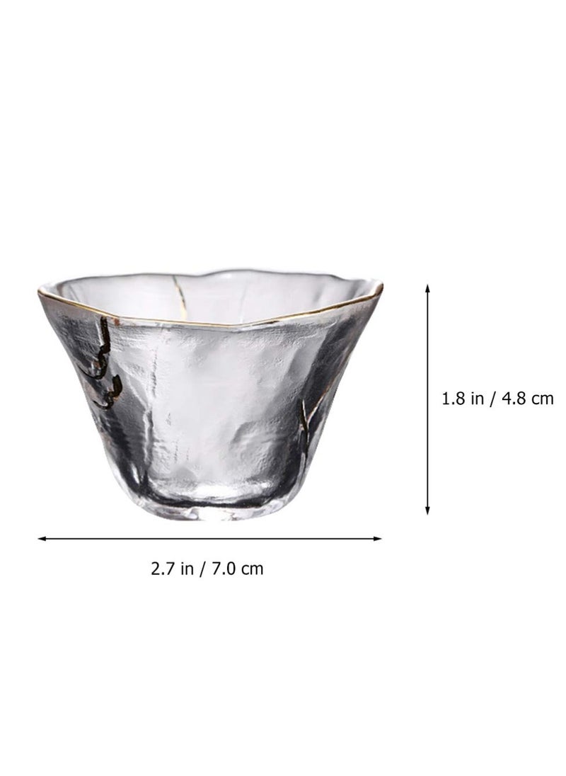Glass Sake Cups Heat Resistant Tea Cup Elegant Sake Shot Cups Serving Healthy and Transparent Glass Material Ideal for Cold Sake Tea Various Beverages Great for Parties and Weddings 4Pcs