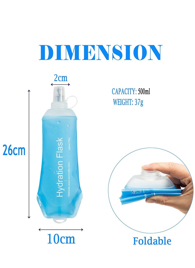 Soft Flask TPU Foldable Running Hydration Flask Soft Collapsible Water Bottle for Hydration Pack Cycling Marathon Running Hiking