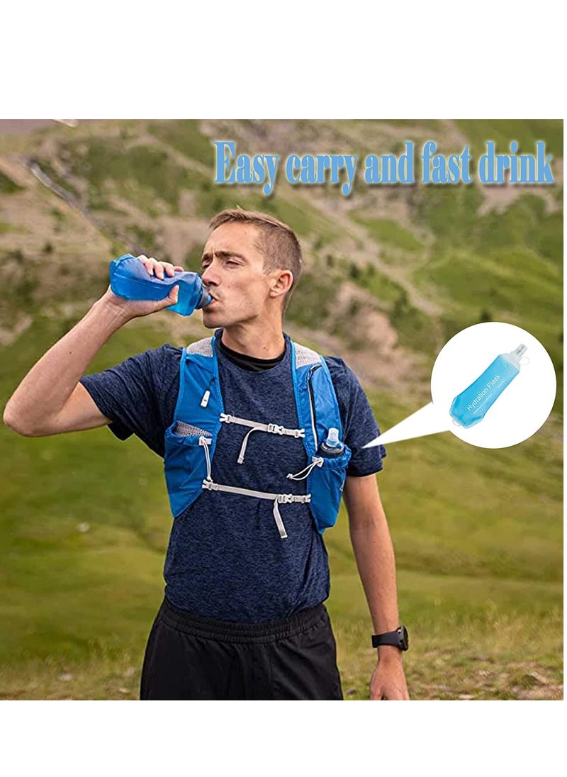 Soft Flask TPU Foldable Running Hydration Flask Soft Collapsible Water Bottle for Hydration Pack Cycling Marathon Running Hiking