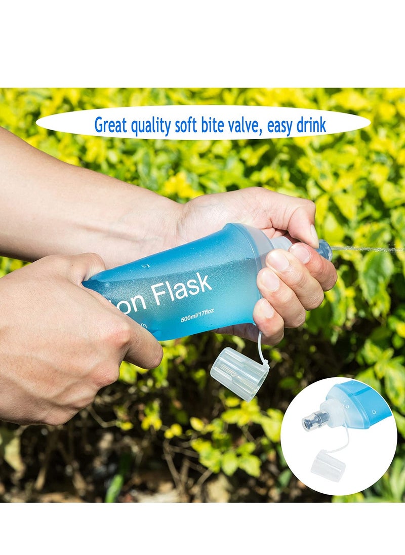 Soft Flask TPU Foldable Running Hydration Flask Soft Collapsible Water Bottle for Hydration Pack Cycling Marathon Running Hiking