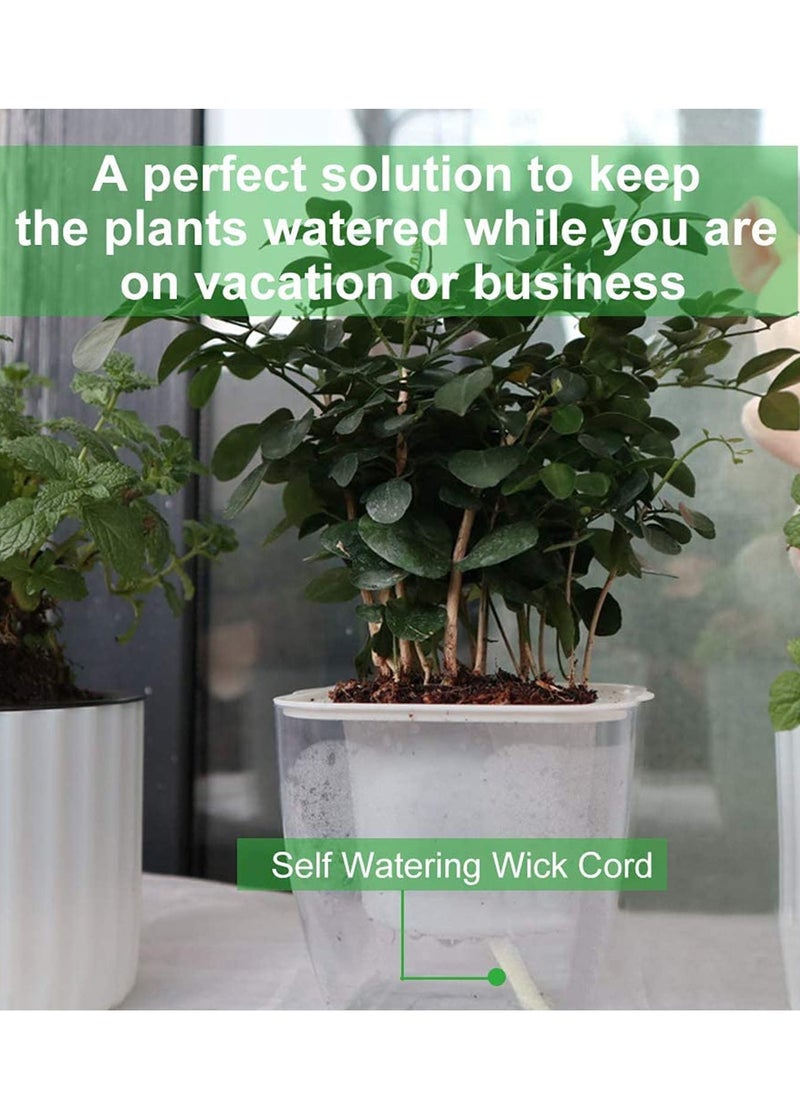 60 Feet 1/6 Inches Self Watering Wick Cord Cotton String Rope with 10 Pcs Plant Labels for Vacation Potted Plant Sitter DIY Automatic Watering Device System Auto Drip Irrigation Waterer