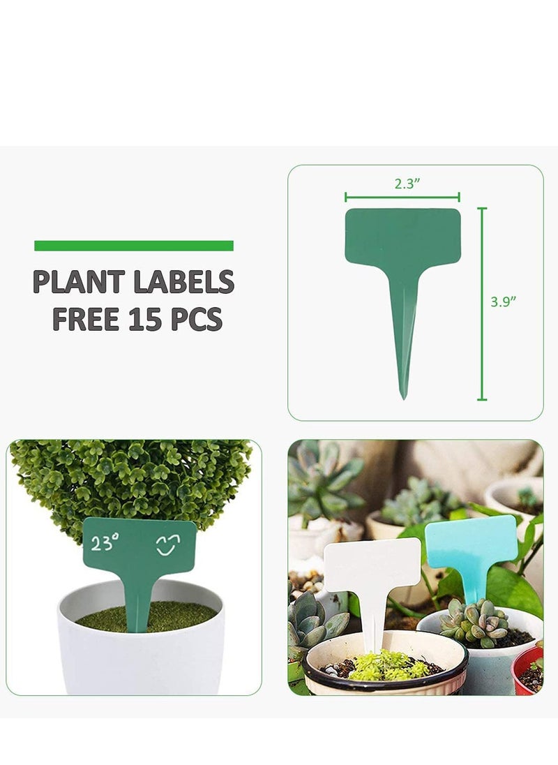 60 Feet 1/6 Inches Self Watering Wick Cord Cotton String Rope with 10 Pcs Plant Labels for Vacation Potted Plant Sitter DIY Automatic Watering Device System Auto Drip Irrigation Waterer