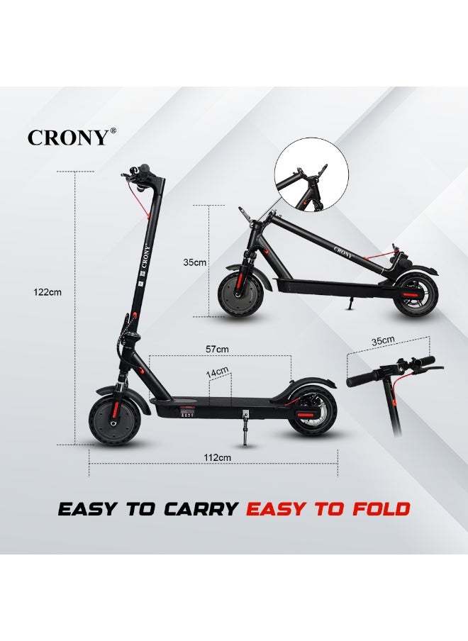 W563 High Speed 250w Motor E-Scooter 25-45km/H Speed, 36v/7.8ah Battery, 10-25km Range, Front Suspension, Rear Disc Brakes, Aluminum Alloy Frame, 100kg Max Load, Led Headlamp, App Connectivity, Foldable & Portable Electric Scooter For Adults & Kids, Electric Scooter For Commuting & Leisure, Long-Range Motorized Scooter With Easy Folding, Lightweight High-Performance Commuter Skateboard, Black