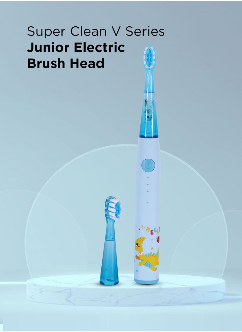 Super Clean V Series Junior Electric Brush, Blue Or Pink, For Children 3+ Years, Rechargeable, Medium Soft Nylon Bristles