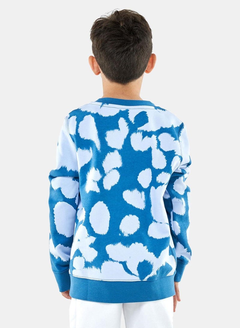 Kids' Sportswear Allover Print Crew Sweatshirt