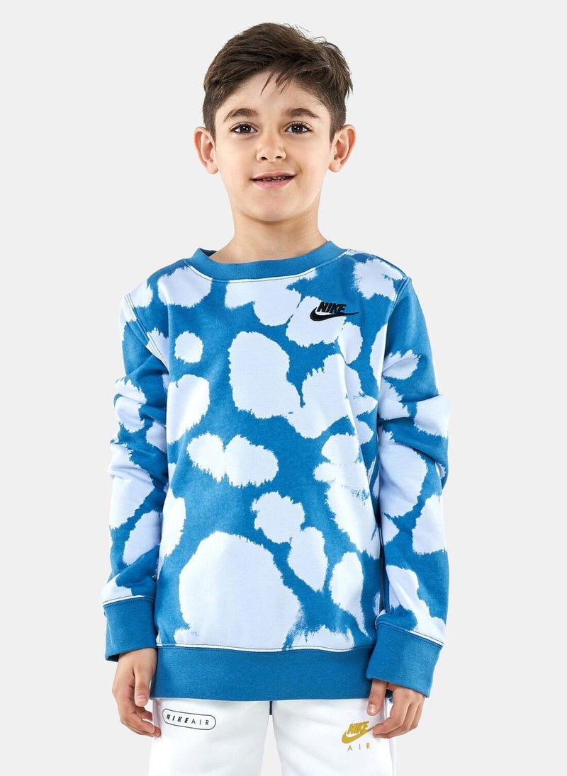 Kids' Sportswear Allover Print Crew Sweatshirt