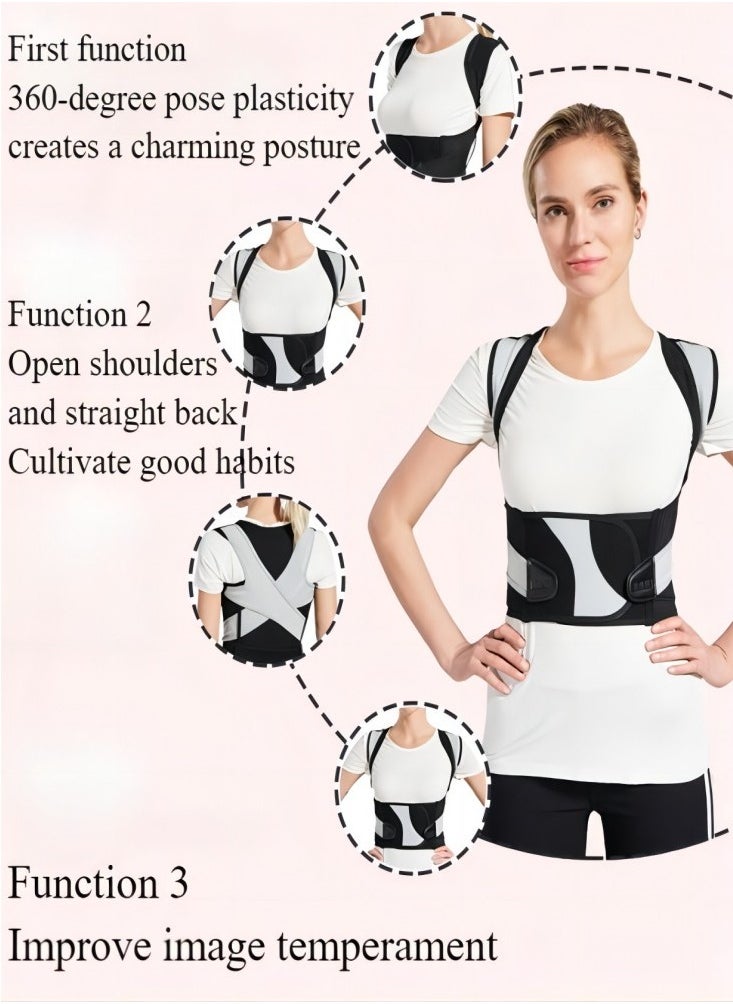 U+ Strap Correction Strap, Back Correction and Position Correction for Men and Women Back Correction Back Correction Scoliosis and Humpback Correction Back Pain Spine Correction Support Adjustable Position Trainer (Size: M)
